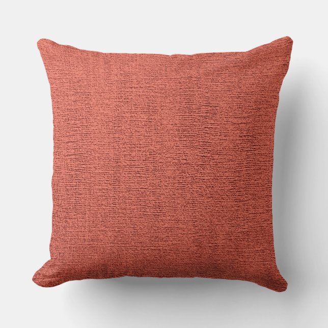 Brick Red Elegant Canvas Look Cushion (Front)