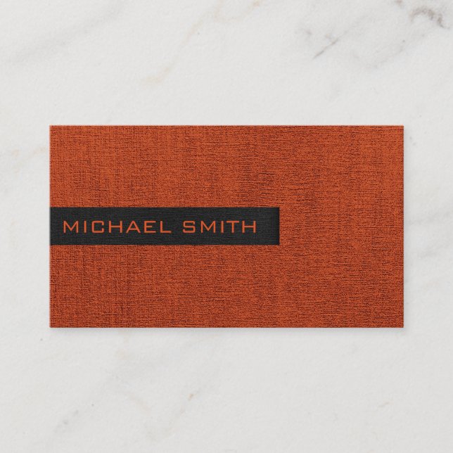 Brick Red Elegant Monogram Business Card (Front)