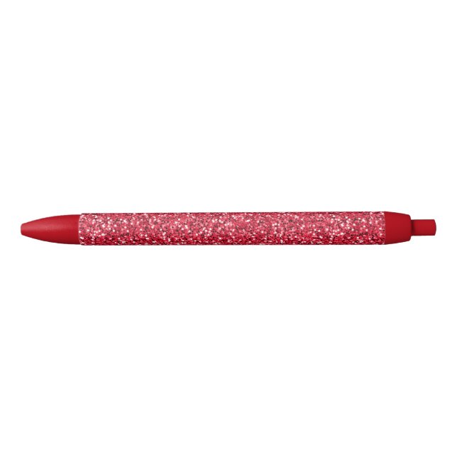 Brick Red Glitter Black Ink Pen (Front)