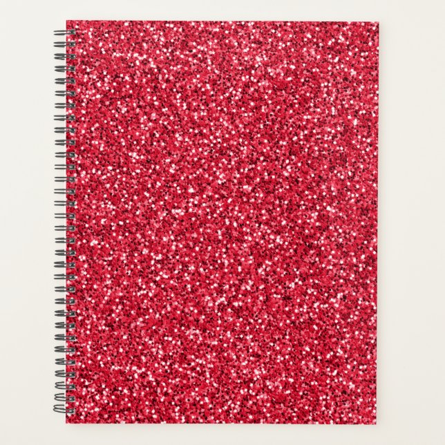 Brick Red Glitter Planner (Front)
