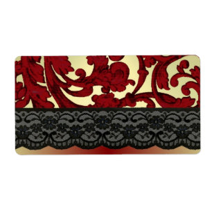 Brick red & gold damask