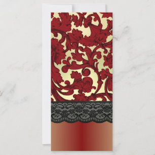 Brick red & gold damask