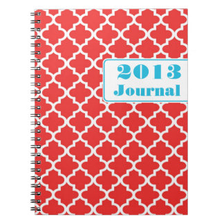 Brick red Moroccan tile trendy annual journal