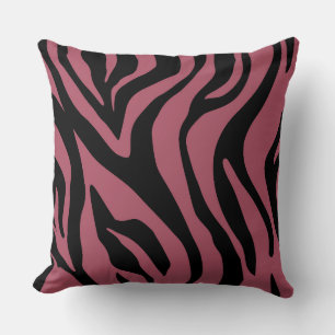 Brick Red/ Pink Beige Tiger Reversible Pillow