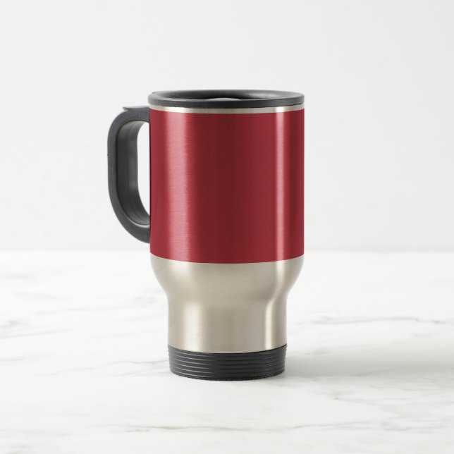 Brick red (solid colour)  travel mug (Front Left)
