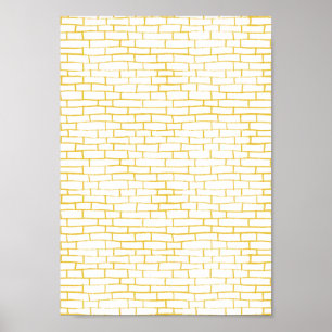 Brick Road - transparent & Yellow Poster