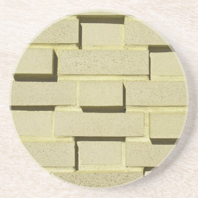 Brick, Rock, Stone Series---Tan Brick Coaster (Front)
