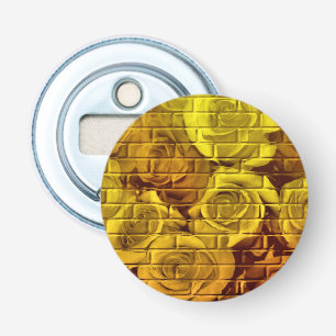 Brick Roses 12 Golden-Round Bottle Opener