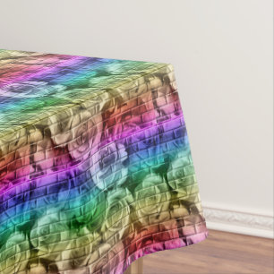 BRICK ROSES 16,RAINBOW-52x70 COTTON TABLECLOTH