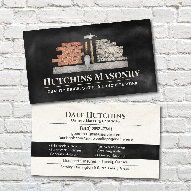 Brick Stone Concrete Masonry Contractor Business Card (Creator Uploaded)