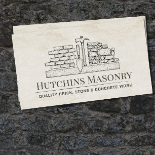 Brick Stone Concrete Masonry Contractor Business Card