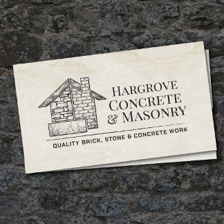 Brick Stone Concrete Masonry Contractor Business Card