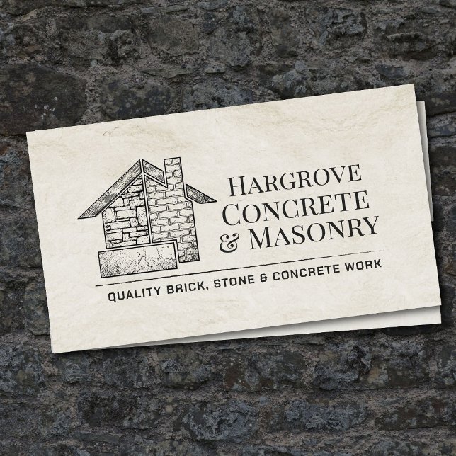 Brick Stone Concrete Masonry Contractor Business Card (Creator Uploaded)
