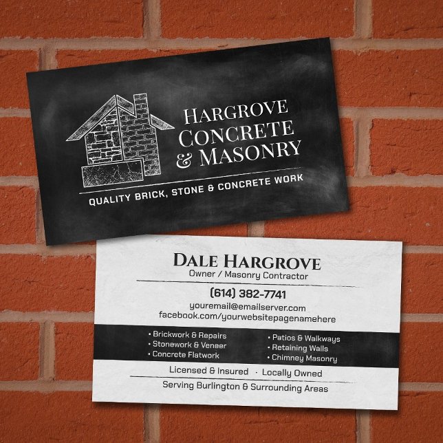 Brick Stone Concrete Masonry Contractor Business Card (Creator Uploaded)