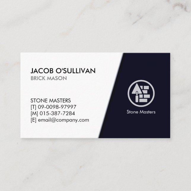 Brick Stone Mason Construction Business Card (Front)
