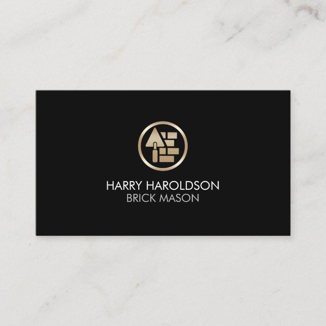 Brick Stone Mason Masonry Construction Business Card (Front)