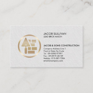Brick Stone Mason Masonry Construction Business Card