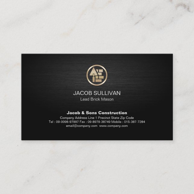 Brick Stone Mason Masonry Construction Business Card (Front)