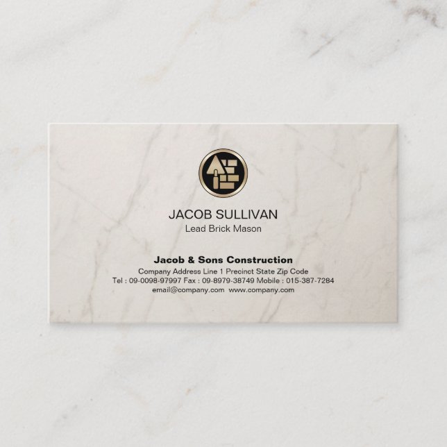Brick Stone Mason Masonry Construction Business Card (Front)