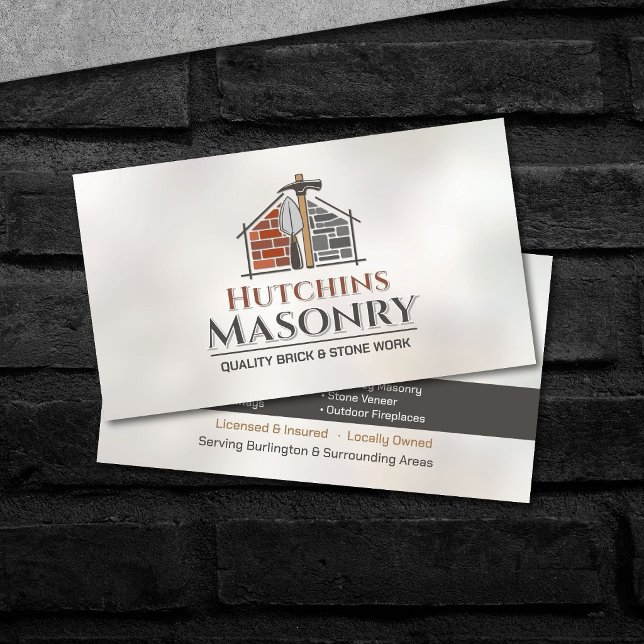 Brick & Stone Masonry Contractor Business Card (Creator Uploaded)