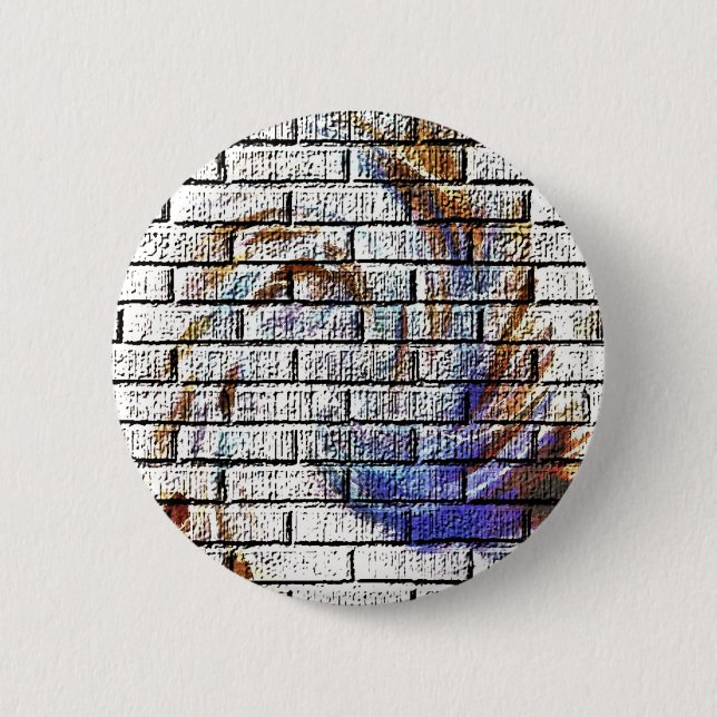 BRICK WALL 6 CM ROUND BADGE (Front)