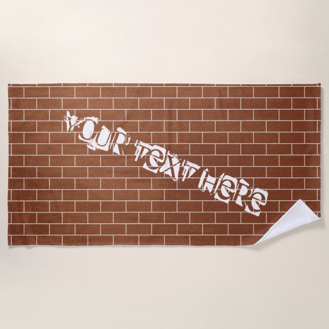 Brick Wall Beach Towel Custom Text (Front)