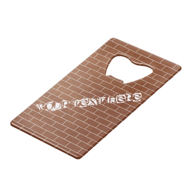Brick Wall Bottle Opener with Custom Text (Back Angled)