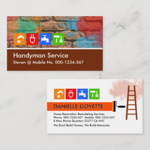 Brick Wall Brown Layer Paint Splatter Business Card