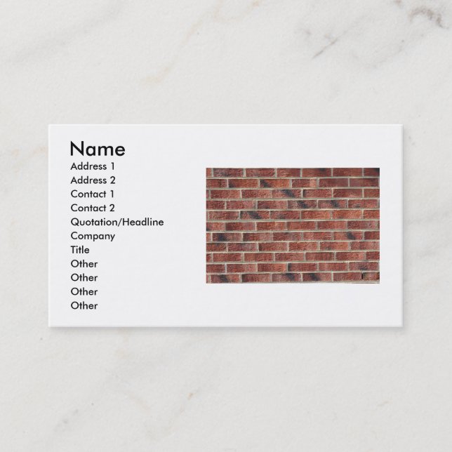 Brick Wall Business Card (Front)