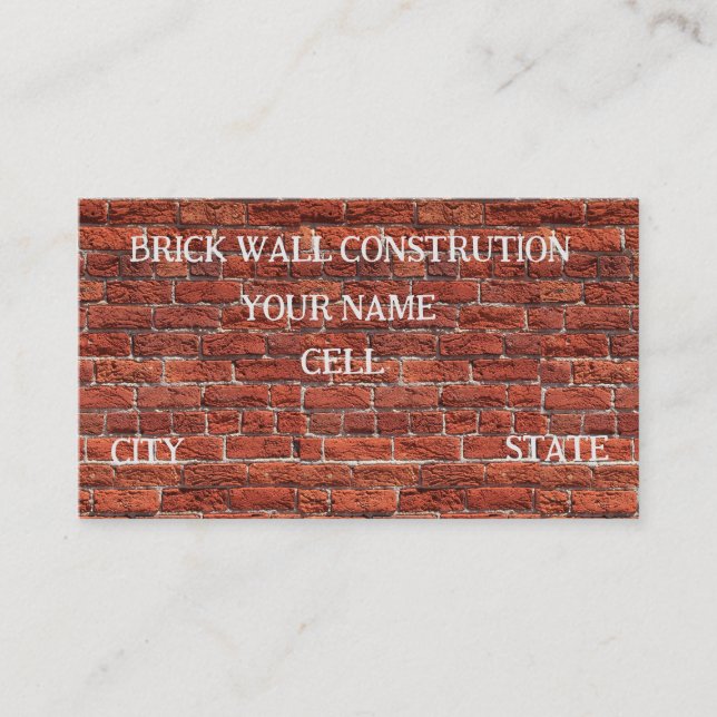 Brick Wall Construction Business Card (Front)