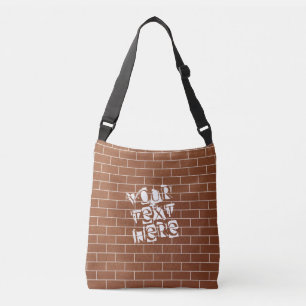 Brick Wall Crossbody Bag with Custom Text