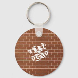 Brick Wall Custom Text Keychain Personalised Gift