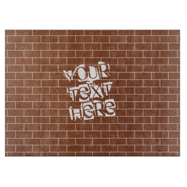 Brick Wall Cutting Board Personalised Custom Text (Front)