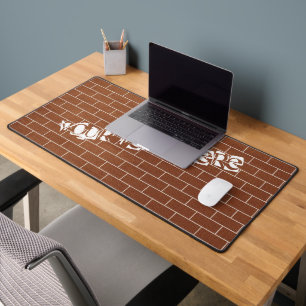 Brick Wall Design Custom Text Desk Mat