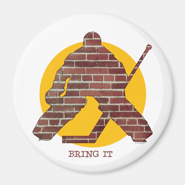 Brick Wall Goalie Magnet (Front)