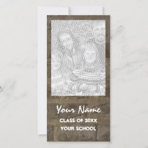 Brick Wall Graduation Announcement Photo Card
