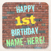 Brick Wall Graffiti Inspired 1st Birthday + Name