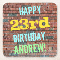 Brick Wall Graffiti Inspired 23rd Birthday + Name