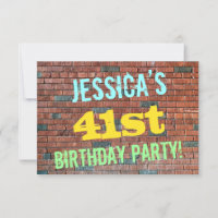 Brick Wall Graffiti Inspired 41st Birthday + Name