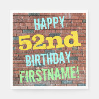 Brick Wall Graffiti Inspired 52nd Birthday + Name
