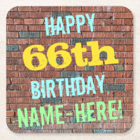 Brick Wall Graffiti Inspired 66th Birthday + Name