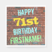 Brick Wall Graffiti Inspired 71st Birthday + Name