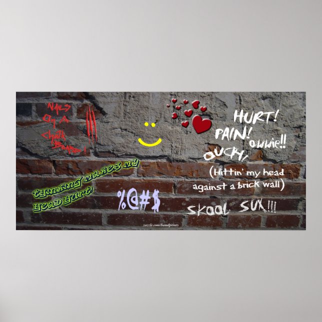Brick Wall Graffiti Poster (Front)