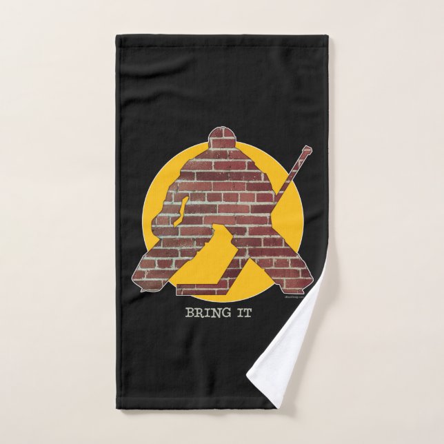 Brick Wall Hockey Goalie Bath Towel Set (Hand Towel)
