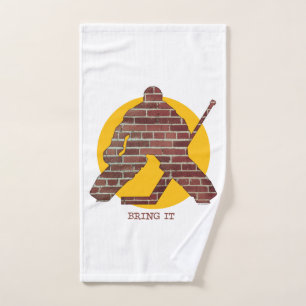 Brick Wall Hockey Goalie Bath Towel Set
