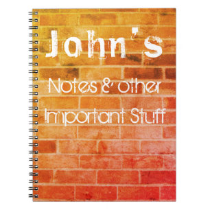 Brick Wall in Orange and Yellow Jotter Notebook