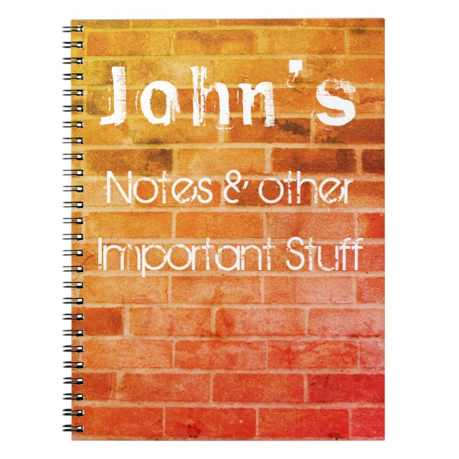 Brick Wall in Orange and Yellow Jotter Notebook (Front)