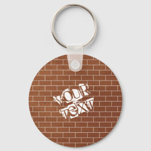 Brick Wall Keychain Gift with Custom Text