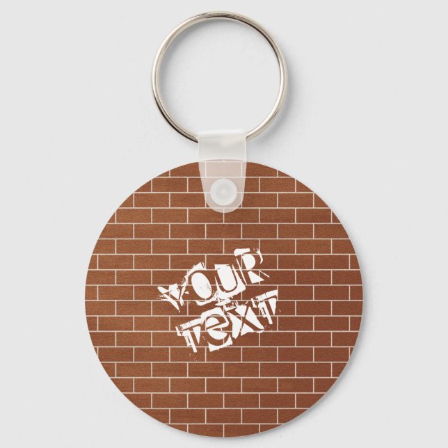 Brick Wall Keychain Gift with Custom Text (Front)