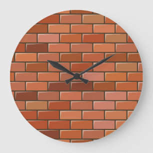brick wall large clock